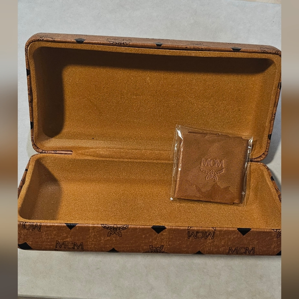 MCM Brown Logo Eyeglass Case